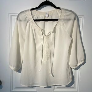 Old Navy White Sheer Blouse